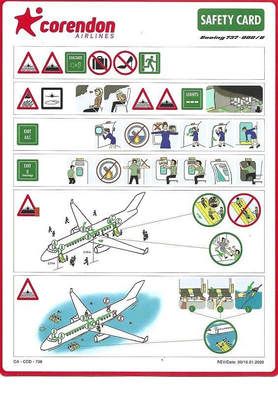 Corendon Airlines Safety Cards