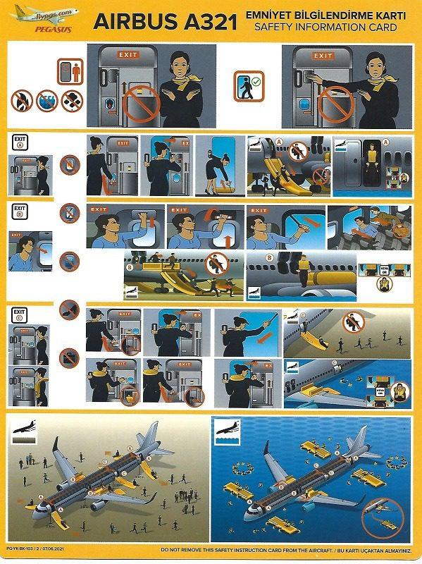Airbus A321 Safety Cards