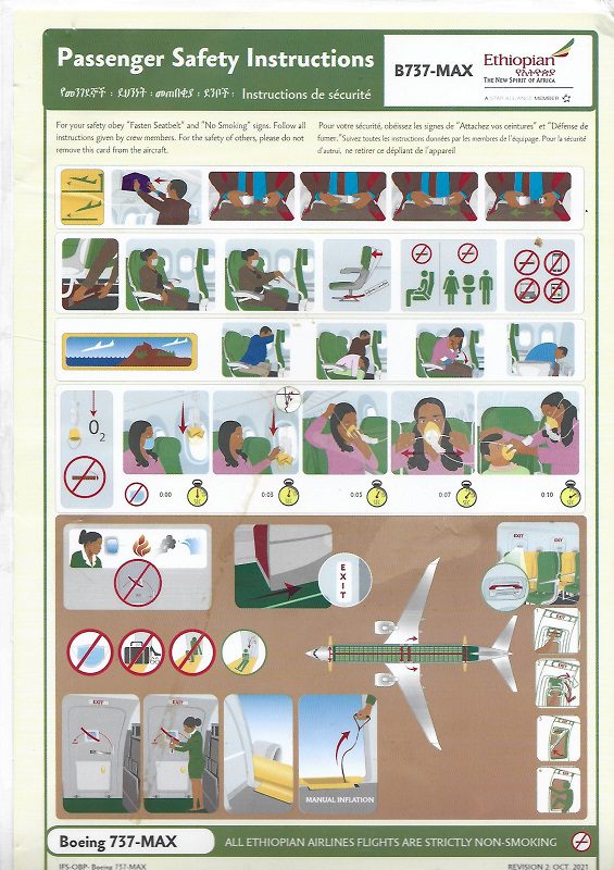 Boeing 737MAX Safety Cards